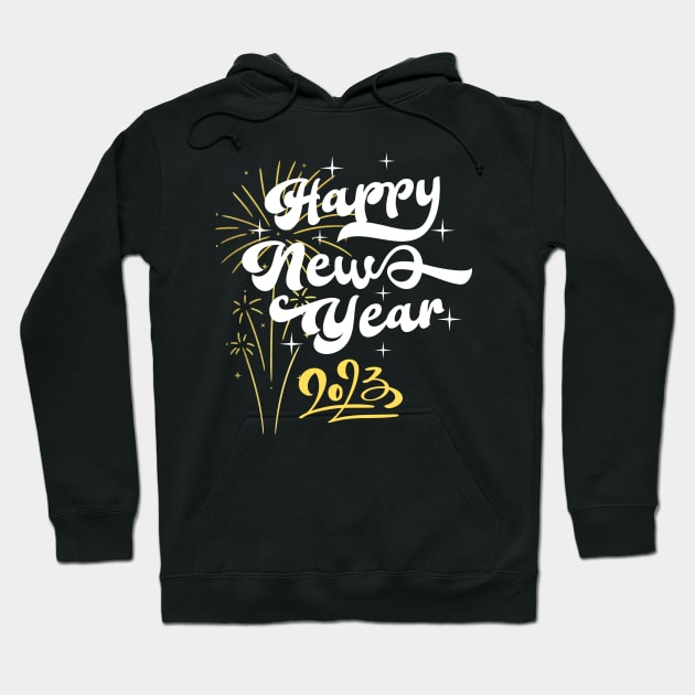 HAPPY New Years Party Supplies 2023 Happy New Year Hoodie by patsuda